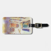 水彩で作成したフィレンツェの芸術的ビュー ラゲッジタグ (正面横)