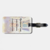 水彩で作成したフィレンツェの芸術的ビュー ラゲッジタグ (裏面横)