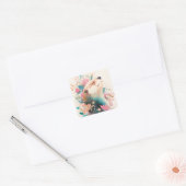 水彩で描かれたカワウソの肖像 スクエアシール (封筒)