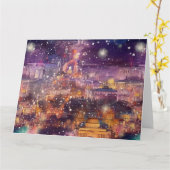 水彩で描くクリスマスと新年のベルリン カード (黄色い花)