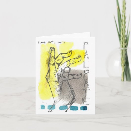 水彩とインクの手と言葉のグリーティングカード カード (正面)