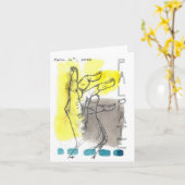 水彩とインクの手と言葉のグリーティングカード カード (黄色い花)