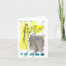 水彩とインクの手と言葉のグリーティングカード