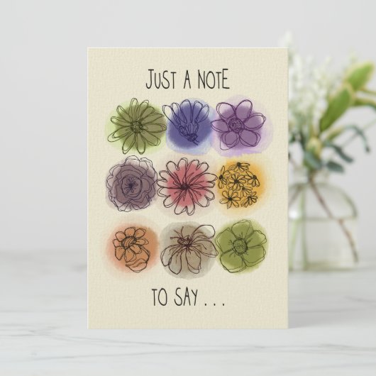 水彩とインクフラワー任意の大事な行事ノートカード (スタンド正面)