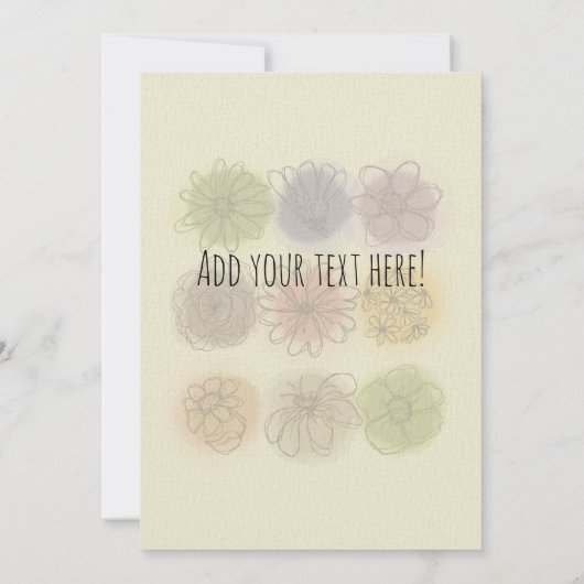 水彩とインクフラワー任意の大事な行事ノートカード (裏面)