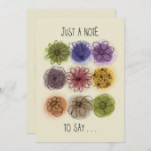 水彩とインクフラワー任意の大事な行事ノートカード (正面/裏面)