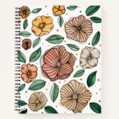 水彩とインクフラワー – ヴィンテージパレット ノートブック (正面)