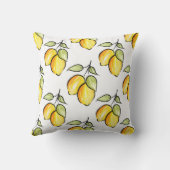 水彩とインクレモンのパターン クッション (裏面)