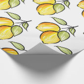 水彩とインクレモンのパターン ラッピングペーパー (角)