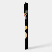水彩とカラフルなフレッシュな桃のスライス、 iPhoneケース (左側面)