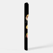 水彩とカラフルなフレッシュな桃のスライス、 iPhoneケース (右側面)
