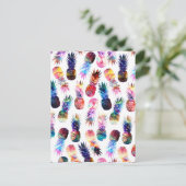 水彩とネブラパイナップルイラストレーション ポストカード (スタンド正面)