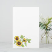 水彩とペンヒマワリ 便箋 (スタンド正面)
