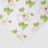 水彩とペンマグノリアの花模様 薄葉紙 (詳細)