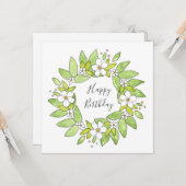 水彩とペンリース カード (正面/裏面インサイチュ)