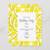 水彩とペンレモンスライス 招待状 (正面/裏面)