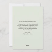 水彩とホイルパインの針写真クリスマス シーズンカード (裏面)