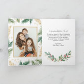 水彩とホイルフェイク冬の緑の写真 シーズンカード (内部)