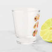 水彩と新鮮カラフルな桃のスライス ショットグラス (左)
