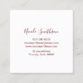 水彩と金ゴールドホイルフェイクサークルロゴ スクエア名刺 (裏面)