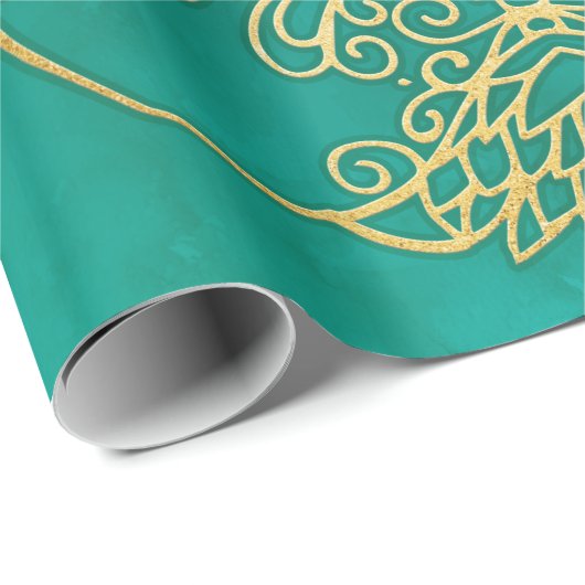 水彩と金ゴールド曼荼羅 ラッピングペーパー (ロールコーナー)