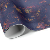 水彩と銅パティナダマスクパターン ラッピングペーパー (ロールコーナー)