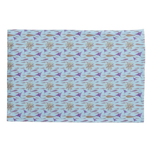 水彩と魚 枕カバー (裏面-左)