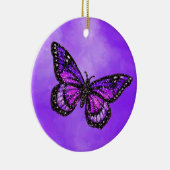 水彩にキラキラ色の蝶 セラミックオーナメント (右)