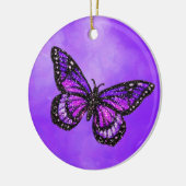 水彩にキラキラ色の蝶 セラミックオーナメント (左)