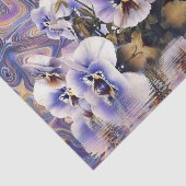 水彩に近い紫色のピンクの白いパンジー 薄葉紙 (詳細)