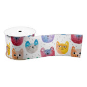 水彩ねこといっしょ サテンリボン (リール)