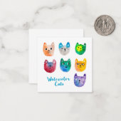 水彩ねこといっしょ ノートカード (正面/裏面インサイチュ)