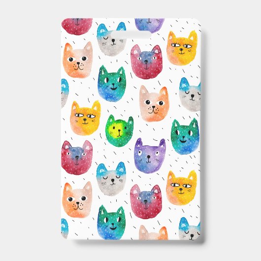 水彩ねこといっしょ バッジ (正面)