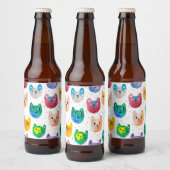 水彩ねこといっしょ ビールラベル (ボトル)