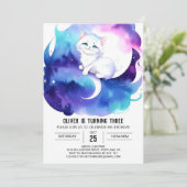 水彩ねこシャーベル 誕生日 招待状 (スタンド正面)