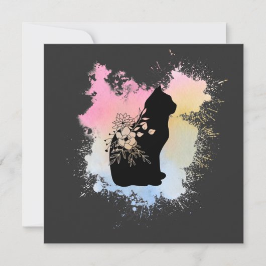 水彩ねこブランクカード (正面)