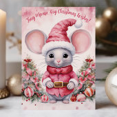 水彩ねずみの大きなクリスマスウィッシュ シーズンカード