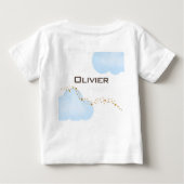 水彩のうちの小さなクマは1歳の誕生日 ベビーTシャツ (裏面)