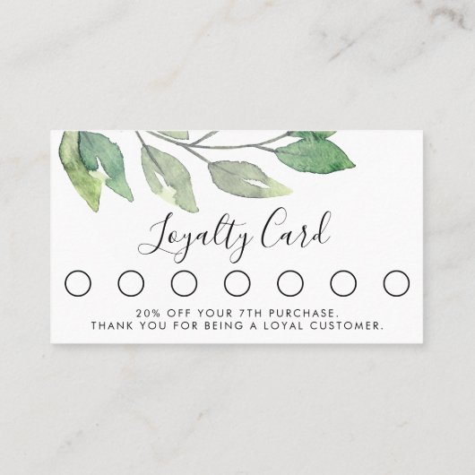 水彩のお客様 ロイヤリティカード (裏面)