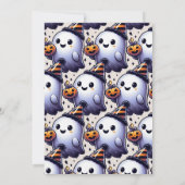 水彩のかわいいハロウィン 招待状 (裏面)