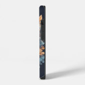水彩のかわいい花柄の猫のはね iPhoneケース (左側面)
