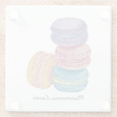 水彩のかわいい虹のマカロン ガラスコースター (裏面)