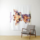 水彩のかわいい赤ちゃんキリン タペストリー (インサイチュ)