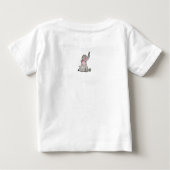 水彩のかわいい赤ちゃん象にほっそり & 花 ベビーTシャツ (裏面)