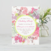 水彩のかわいらしスプラット誕生日パーティーの招待 招待状 (スタンド正面)