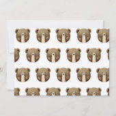 水彩のくまちゃんは1歳の誕生日 招待状 (裏面)