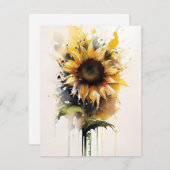 水彩のひまわり シーズンカード (正面/裏面)