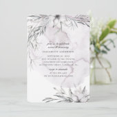 水彩のほこりっぽい花のスウィート16。薄い花 招待状 (スタンド正面)