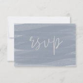 水彩のほそい青い筆跡の出欠カード 出欠カード (裏面)