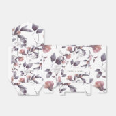 水彩のほのかな紫の黄昏の葉っぱの結婚式 フェイバーボックス (折り畳みなし)